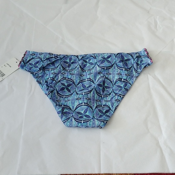 La Blanca Side Shirred Bikini Bottom, Blue, The Realist, Size 4 - Picture 5 of 9
